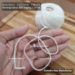 Butchers COTTON TWINE string thread rope benang katun untuk ikat daging sosis 1.5MM +/- 75m 246ft 52g